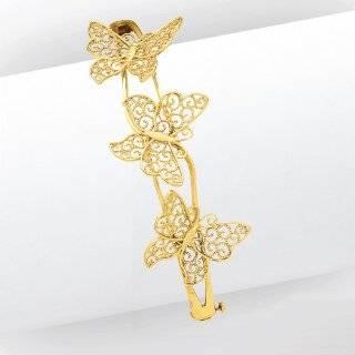 14k Gold Butterfly Bangle Bracelet Jewelry