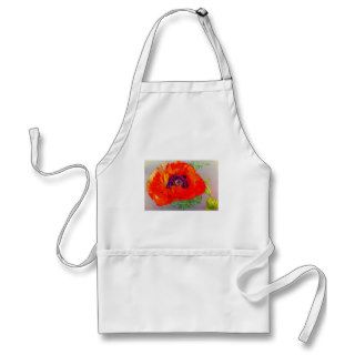 Red Poppy Drawing Aprons