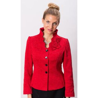 Grace Gallo New York Women's 'Katie' Red Mandarin Collar Formal Jacket Grace Gallo New York Suit Separates
