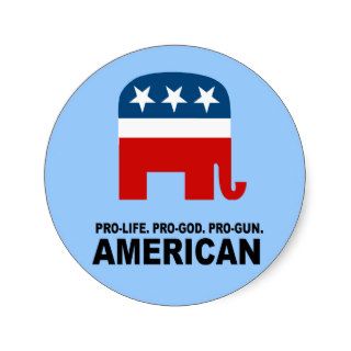 Pro life. Pro God. Pro Gun American Sticker