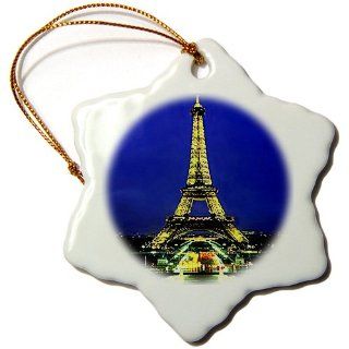 orn_587_1 Vacation Spots   Eiffel Tower   Ornaments   3 inch Snowflake Porcelain Ornament   Decorative Hanging Ornaments