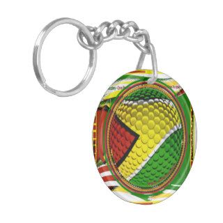 Guyanese Flag RokCloneDesigns Circle Key Ring Acrylic Key Chain