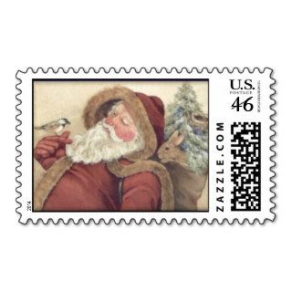 Santa & His Forest Friends   Christmas Stamp