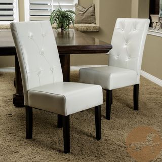 Christopher Knight Home Taylor Ivory Leather Dining Chair Set of 2 Christopher Knight Home Dining Chairs