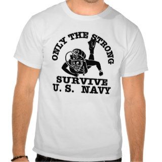 White Navy Strong Survive Scuba T Shirt