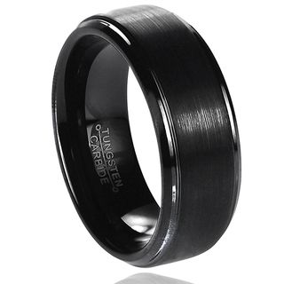 Vance Co. Men's Tungsten Carbide Brushed Stepped Edge Band (8 mm) Vance Co. Men's Rings