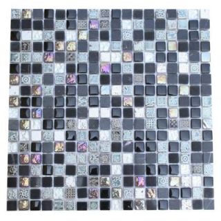 Splashback Tile Aztec Art Blackboard Glass 12 in. x 12 in. x 8 mm Floor and Wall Tiles (1 sq. ft.) AZTEC ART BLACKBOARD GLASS TILES