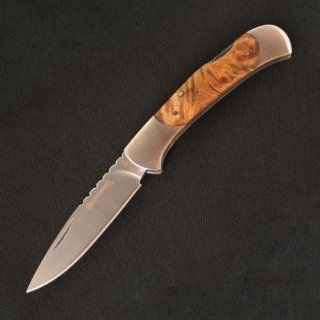 Browning Knives 589 Large Lockback Pocket Knife with Burl Wood Handles Sports & Outdoors