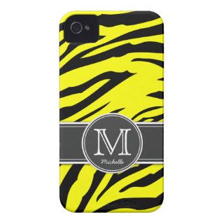 Yellow and Black Zebra stripes Case Mate iPhone 4 Cases