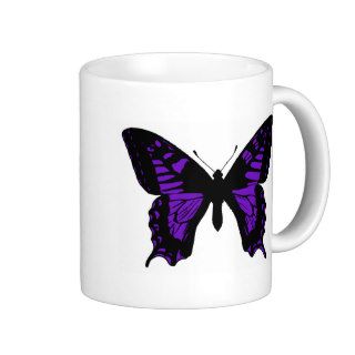 Purple Butterfly Coffee Cup Mugs