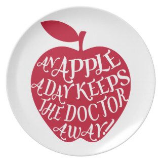 An apple a day keeps the doctor away dinner plates