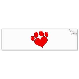Heart Paw Print Bumper Sticker