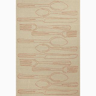 Handmade Taupe/ Orange Polypropylene Durable Rug (2 x 3) JRCPL Accent Rugs