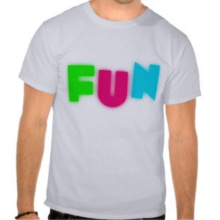 FUN Funky Groovy Neon Glow Blue Pink Green Letters T shirts