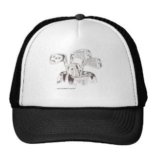 Golf Clubs in Black & White Mesh Hat