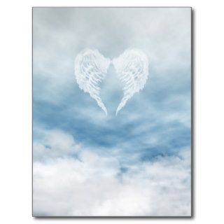 Angel Wings in Cloudy Blue Sky Postcards