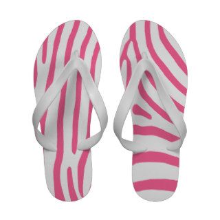 Pink and White Zebra Stripes Sandals