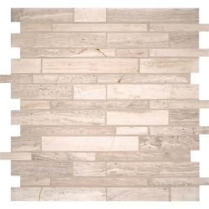 MS International White Quarry Interlocking 12 in. x 12 in. x 10 mm Honed Marble Mesh Mounted Mosaic Wall Tile (10 sq. ft. / case) SMOT WQ ILH10MM