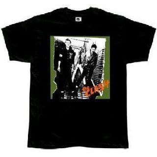 The Clash First Album Cover Black T shirt (X Large) Clothing