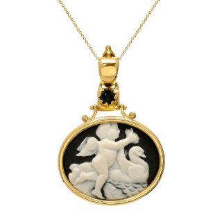 Tagliamonte Classics 18kt Yellow Gold Black Porcelain Pendant Necklace, 18" Jewelry