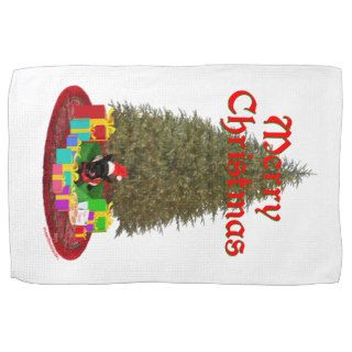 Scottish Terrier Christmas Hand Towels