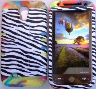 Cellphone Trendz (TM) Hybrid High Impact Bumper Case Black and White Zebra / Rainbow Silicone for Samsung Galaxy S4 IV i9500 Cell Phones & Accessories