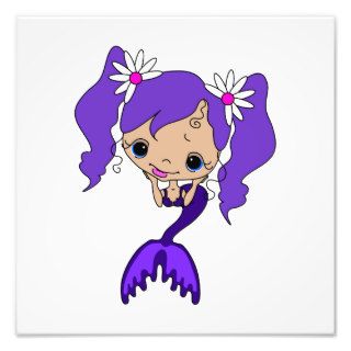 Cute Purple Mermaid Photo Art