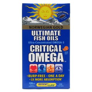 ReNew Life Norwegian Gold Critical Omega 1200mg Fish Oil Supplement (120 Softgels) Renew Life Supplements
