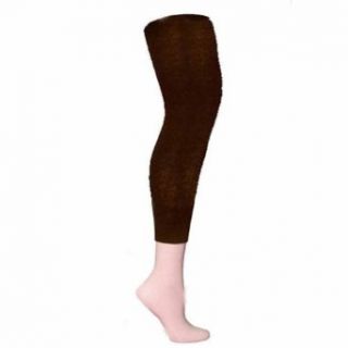 Luxury Divas Soft Flat Knit Brown Warm Footless Legging Tights Size Small