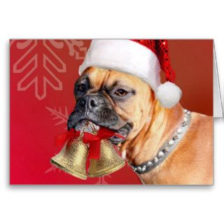 Christmas Boxer dog Greeting Cards