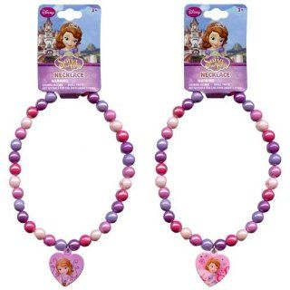 Disney Princess Sofia the First Beaded Rainbow Necklace with Heart Charm   Assorted Styles Toys & Games