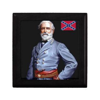Civil War   General Robert E. Lee Confederate Flag Trinket Box