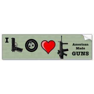 I Love American Guns Bumper Sticker