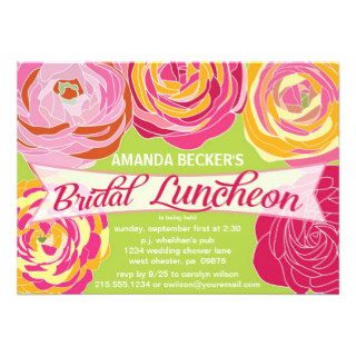 Bold Abstract Floral Bridal Luncheon Invitation