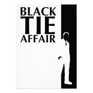 black tie affair  serious silhouette personalized invitation
