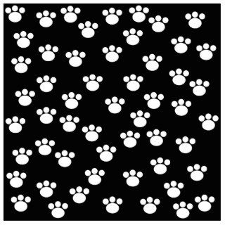 Black and White Animal Paw Print Pattern. Cut Out