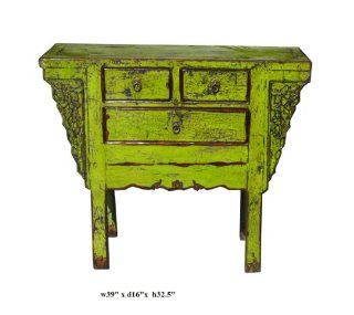 Chinese Lime Green Lacquer Old Side Console Table Avs575 Home & Kitchen