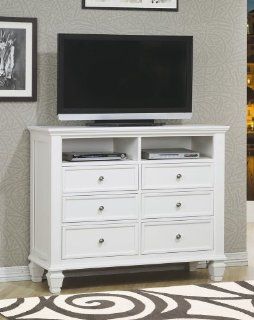 Sandy Beach White TV Dresser by Coaster Furniture Furniture & Decor