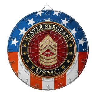 U.S. Marines Master Sergeant (USMC MSgt) [3D] Dartboard With Darts