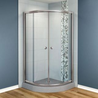 MAAX Talen 42 in. x 42 in. x 70 in. Neo Round Frameless Corner Shower Door Clear Glass in Nickel Finish 137566 900 105 000