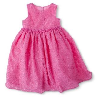 Cherokee Infant Toddler Girls Sleeveless Lace Empire Dress   Fuchsia 3T