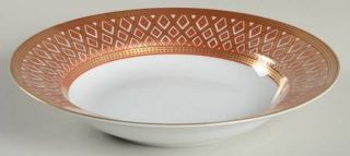 Fitz & Floyd Gold Pavillion Large Rim Soup Bowl, Fine China Dinnerware   Gold Tr