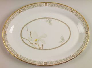 Royal Doulton White Nile 16 Oval Serving Platter, Fine China Dinnerware   White