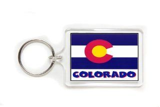 Souvenir Colorado Flag Double Sided Acrylic Key Ring Medium Keyring Keychain 