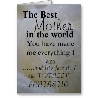 The Best Mother  in the world Greeting Card