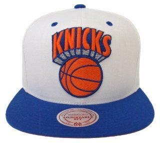 New York Knicks Mitchell & Ness XL Logo Snapback Cap Hat White Blue 