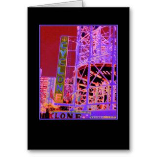 Cyclone Rollercoaster Psychedelic Blank Card