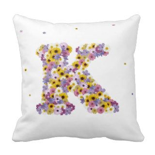Flower letter K Pillow
