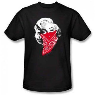 T Shirt   Marilyn Monroe   Red Bandana Men's Black Size L   Novelty T Shirts