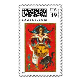 Vintage Halloween Greeting Cards Classic Posters Postage Stamps